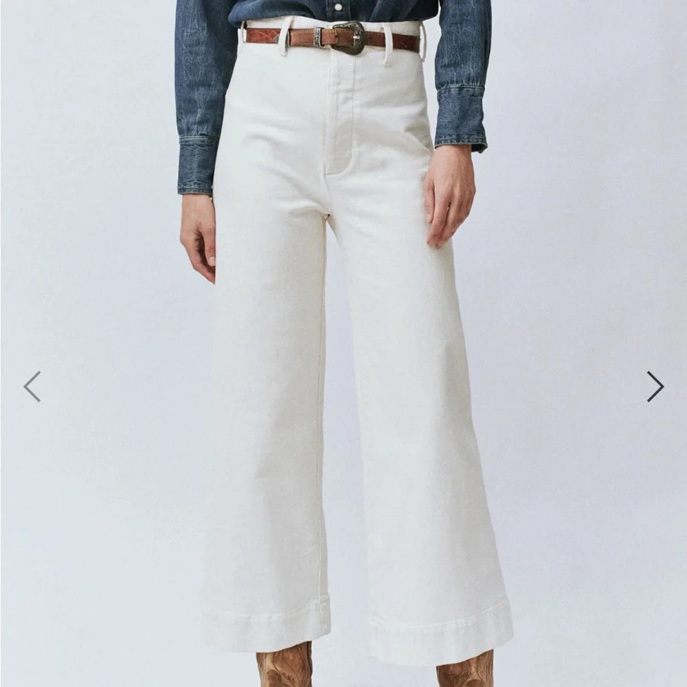 THE GREAT. Off-White Flare Jeans - Picture 2 of 9